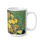 Ceramic White Cup 15oz - Poly Art - Flower, Yellow