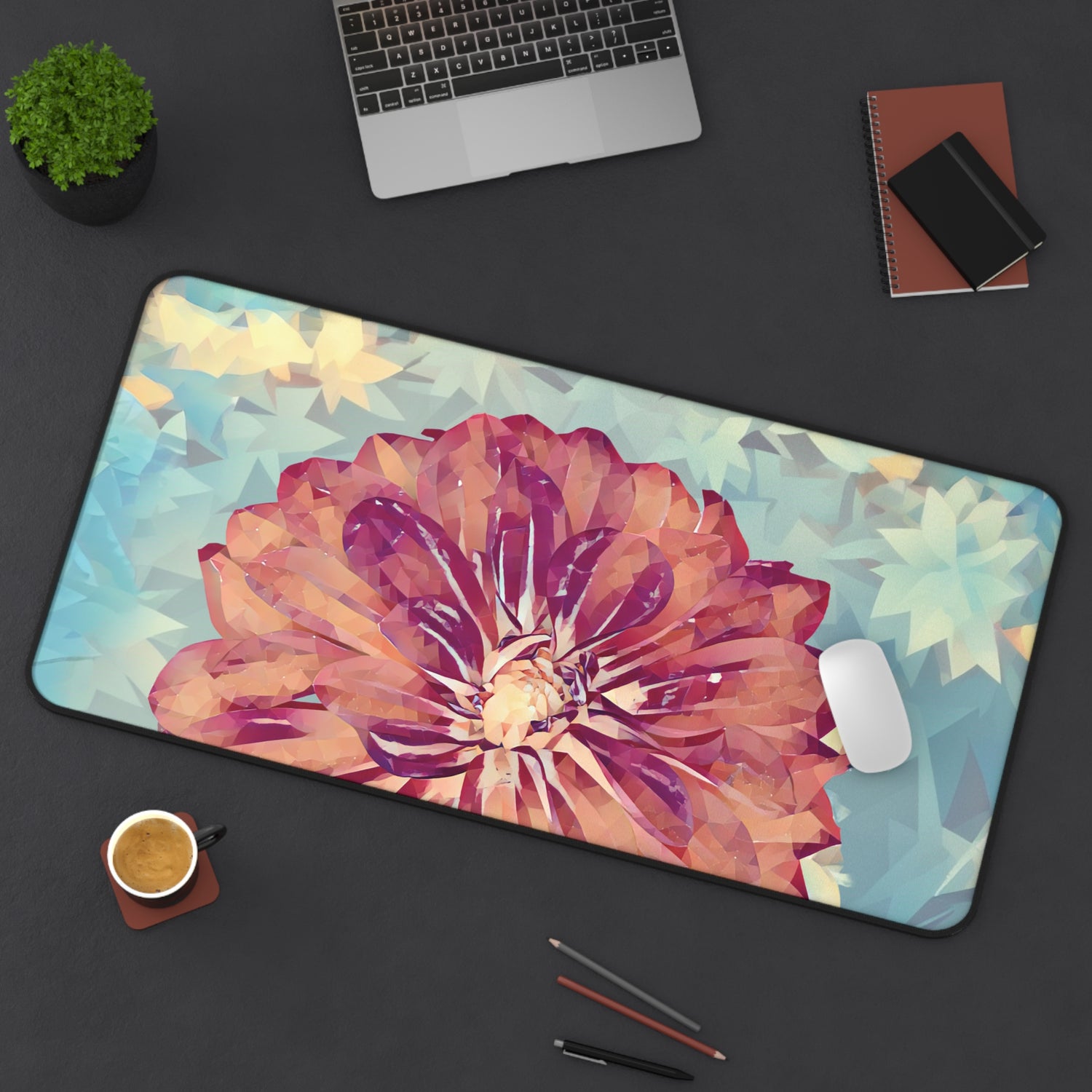 Desk Mat - Poly Art - Flower of Dahlia (Variant 1)