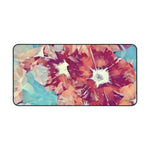 Desk Mat - Poly Art - Flowers, light blue and red colors (Variant 1)