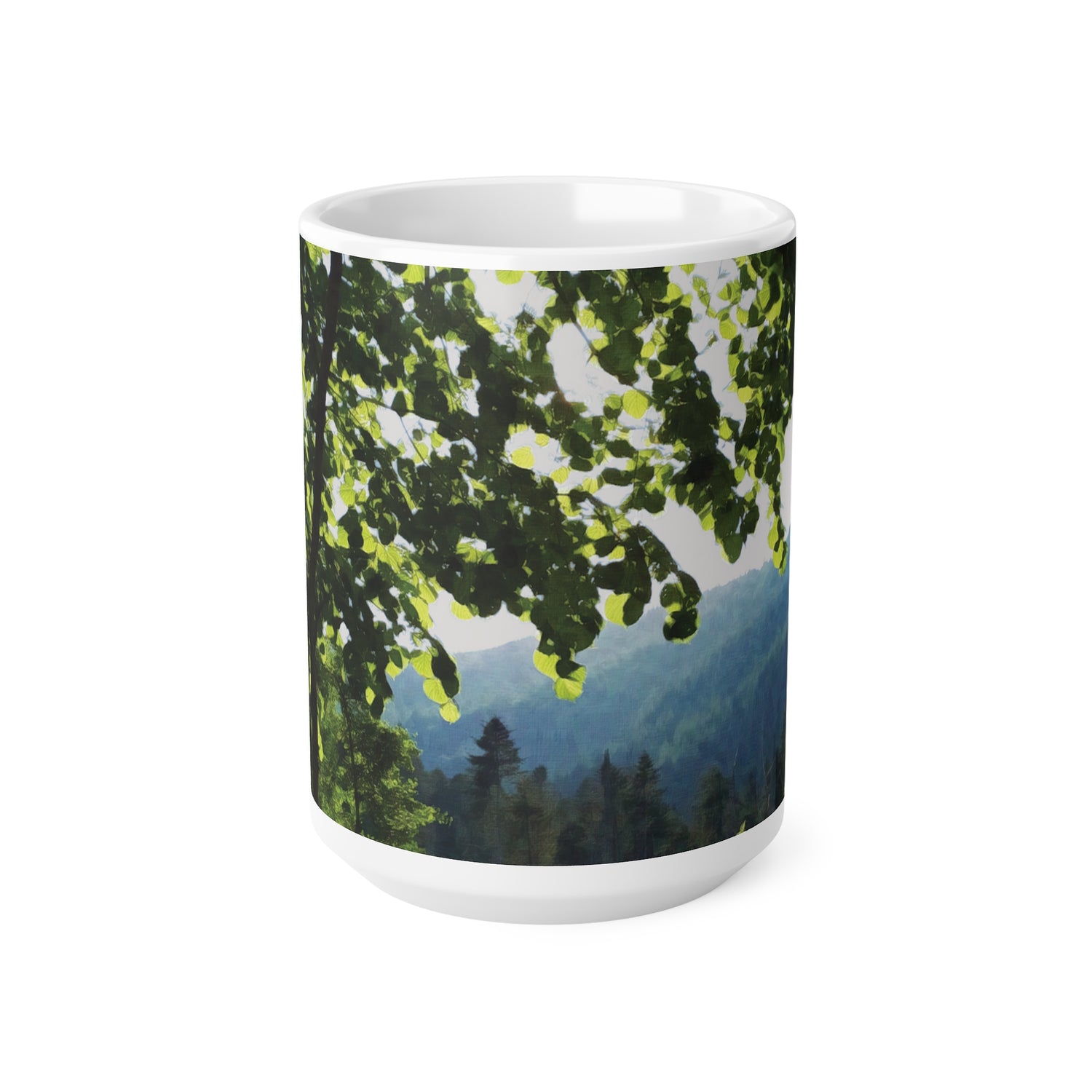 Ceramic White Cup 15oz - Forest