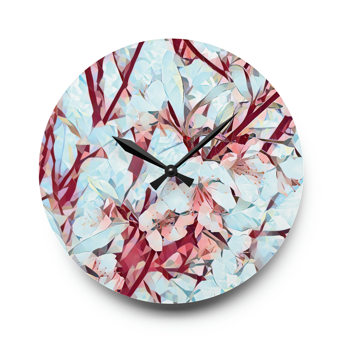 Acrylic Wall Clock - Poly Art - Apples' Tree Flower (Variant 4)