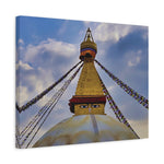 Stretched Matte Canvas - Nepal, Stupa with Buddha's Eyes (Variant 3)