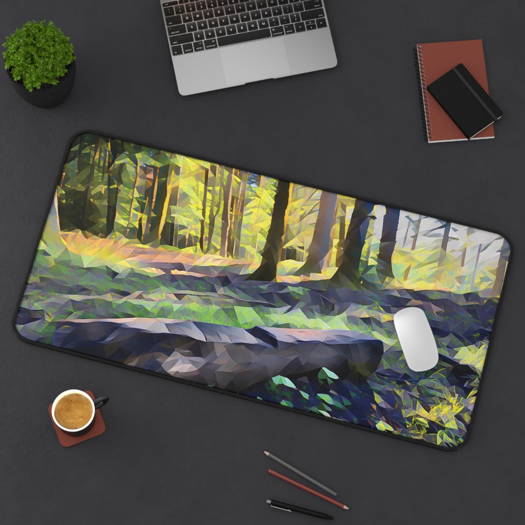 Desk Mat - Poly Art - Forest (Variant 07)
