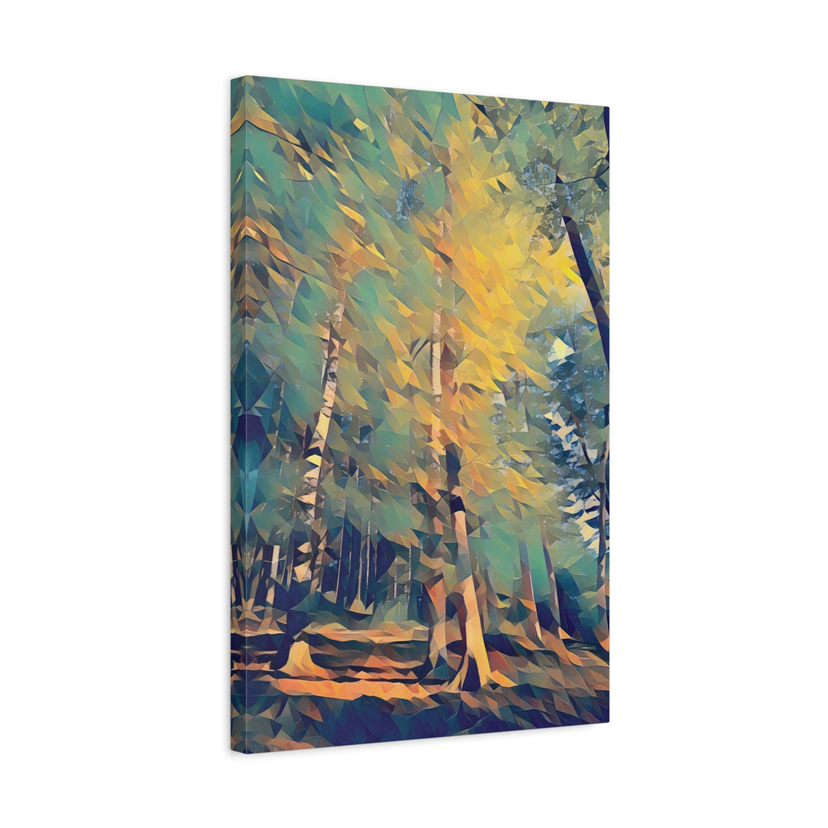 Stretched Matte Canvas - Poly Art - Forest (Variant 01)