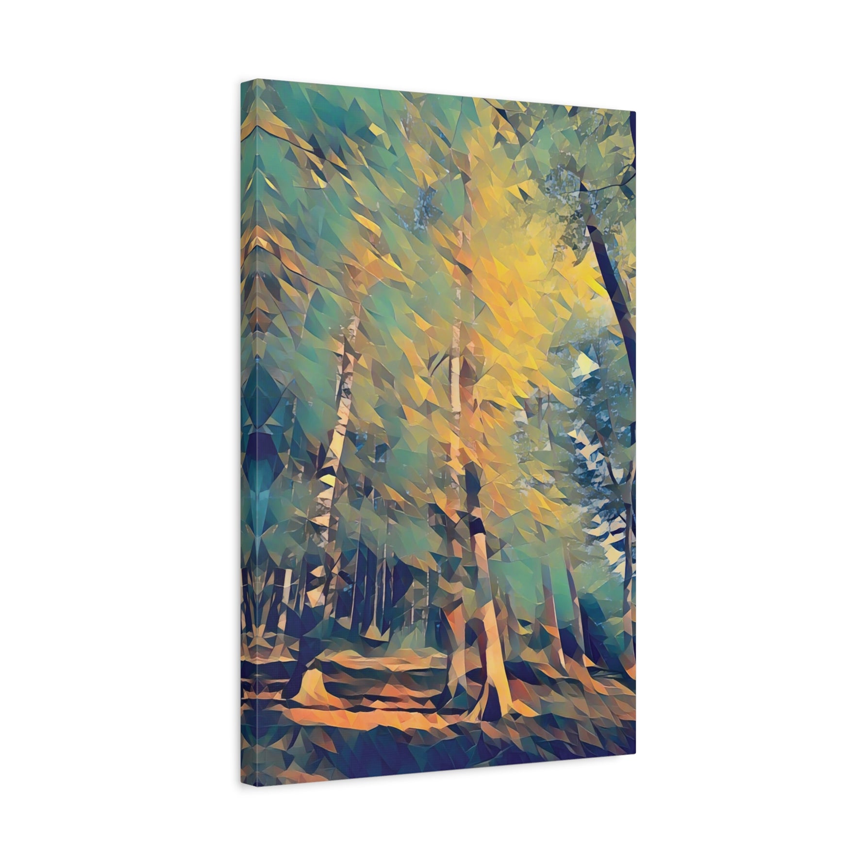 Stretched Matte Canvas - Poly Art - Forest (Variant 01)