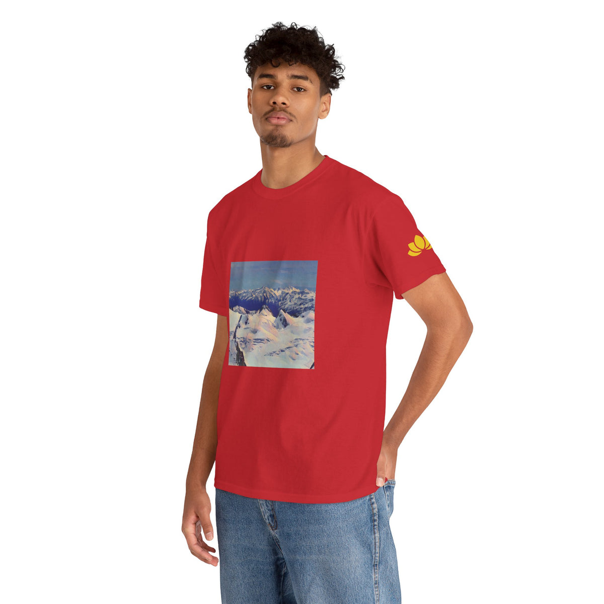 Unisex Heavy Cotton Tee - Poly Art - View from Mont Blanc