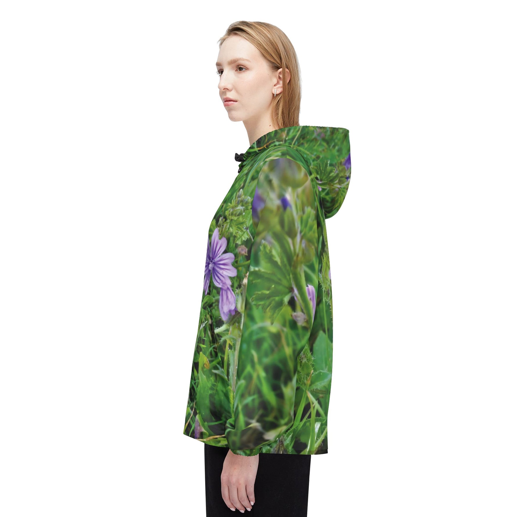 Windbreaker Jacket - Flower of Malva Sylvestris