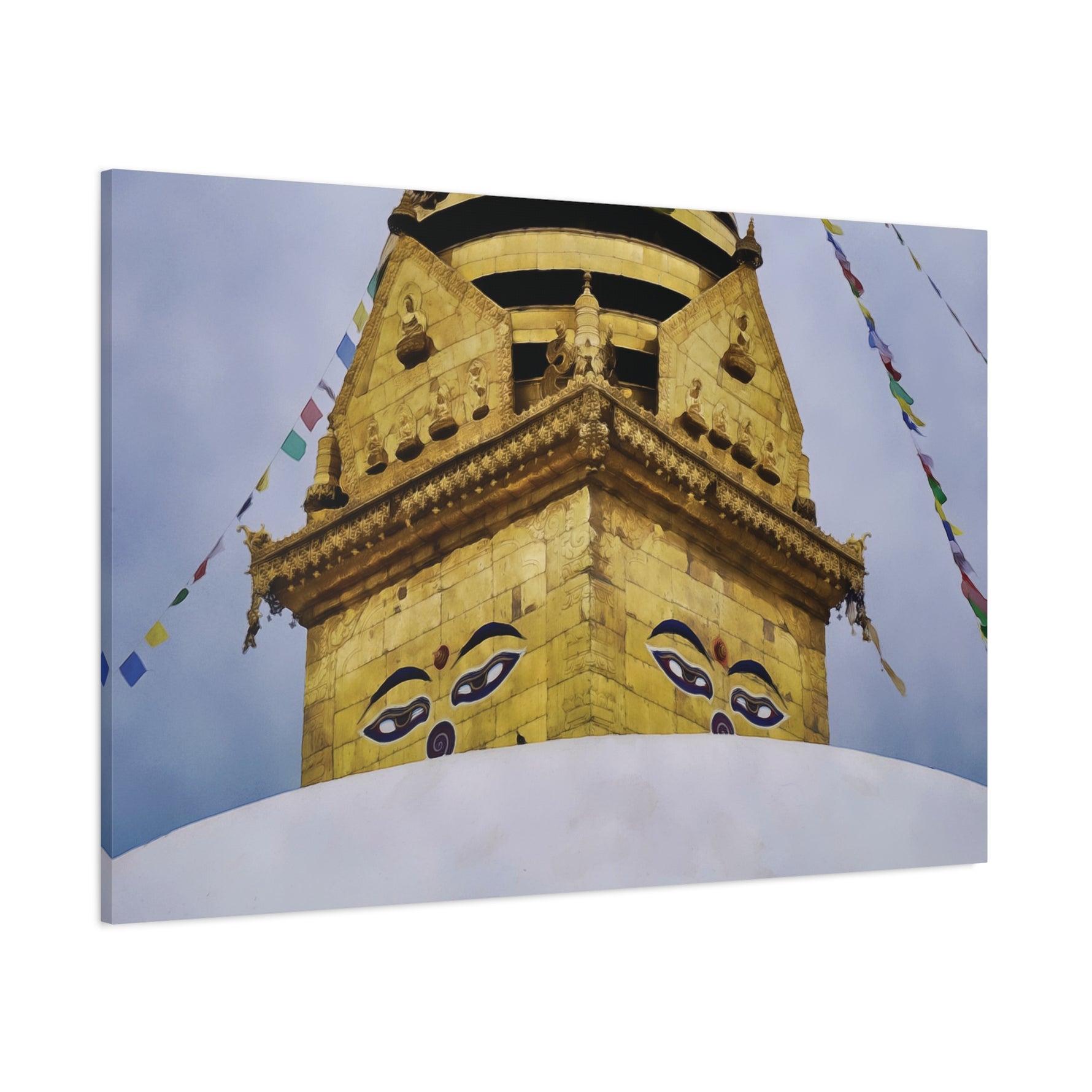 Stretched Matte Canvas - Nepal, Stupa with Buddha's Eyes (Variant 2)