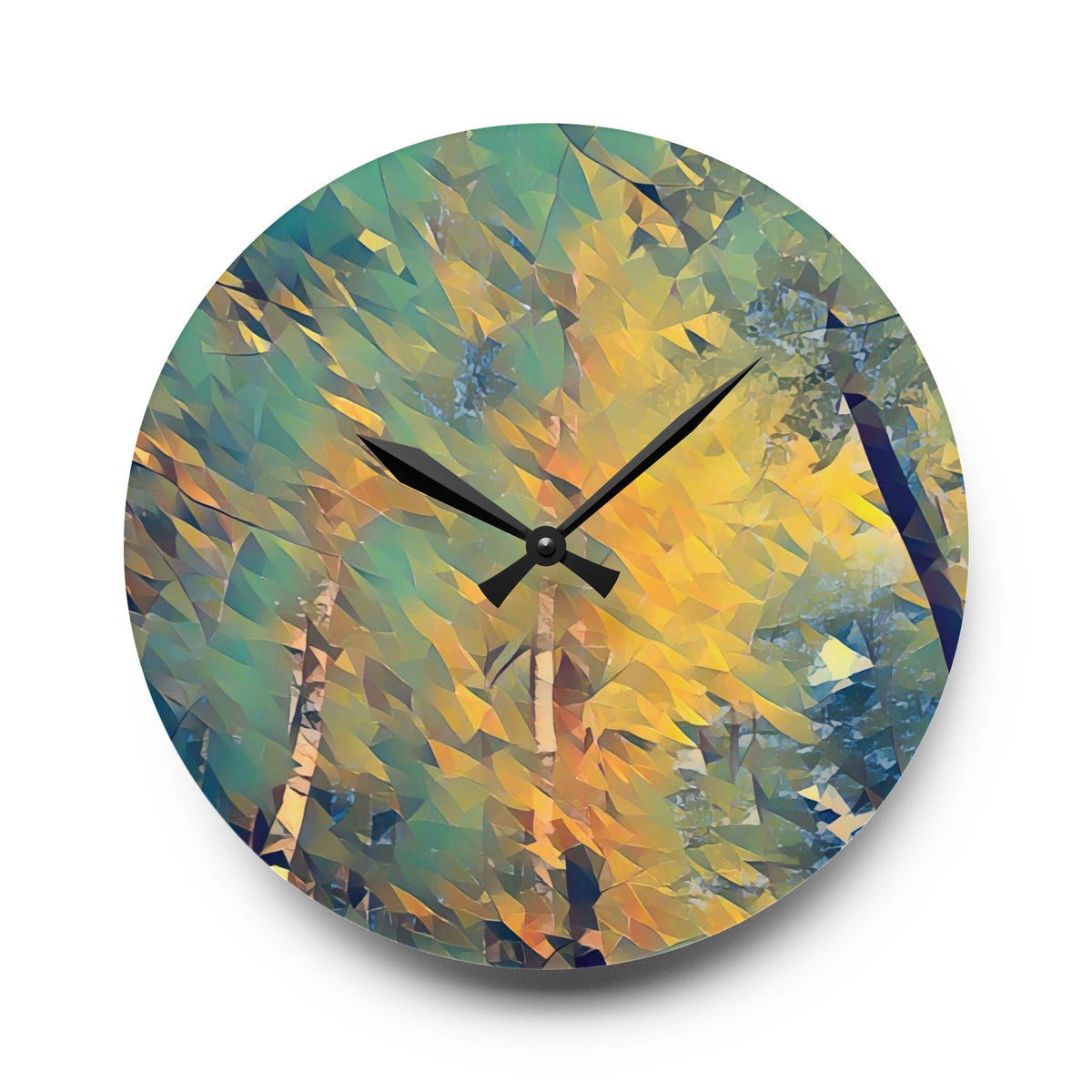 Acrylic Wall Clock - Poly Art - Forest (Variant 02)