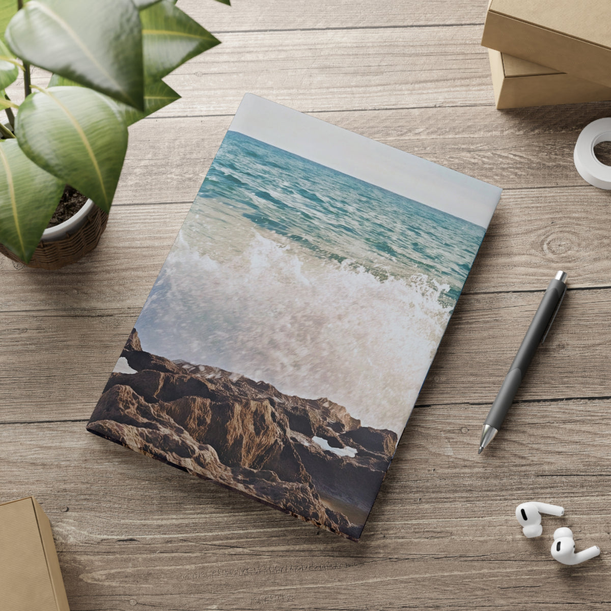 Hardcover Notebook with Puffy Covers - Sea Landscape (Variant 05)