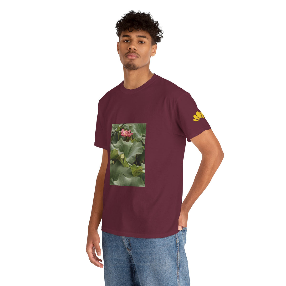 Unisex Heavy Cotton Tee - Poly Art - Flower of Lotus (Variant 2)