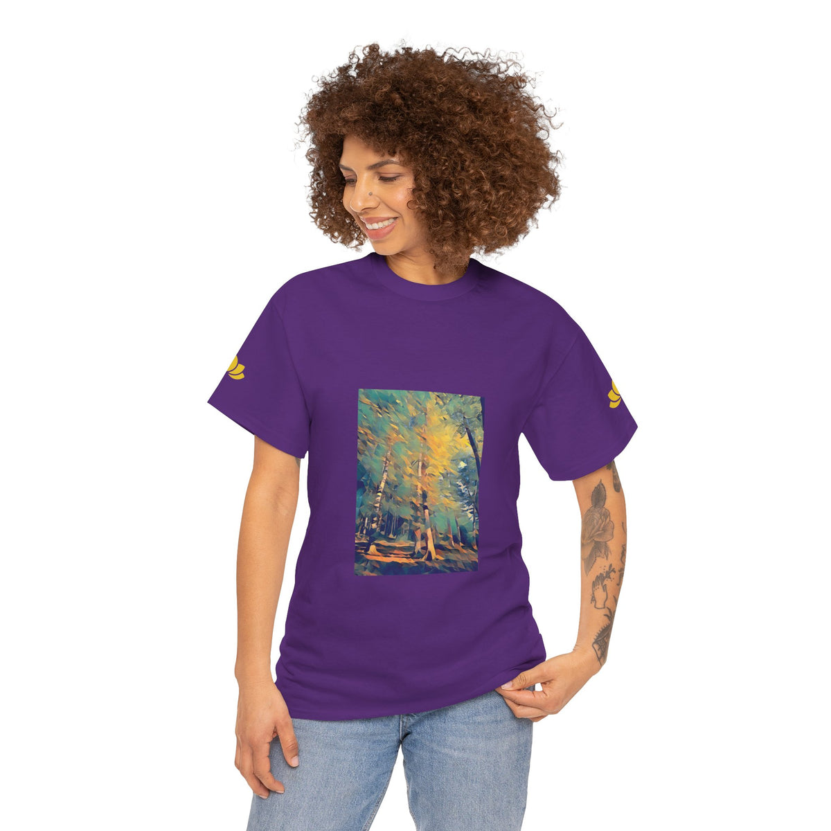 Unisex Heavy Cotton Tee - Poly Art - Forest (Variant 2)