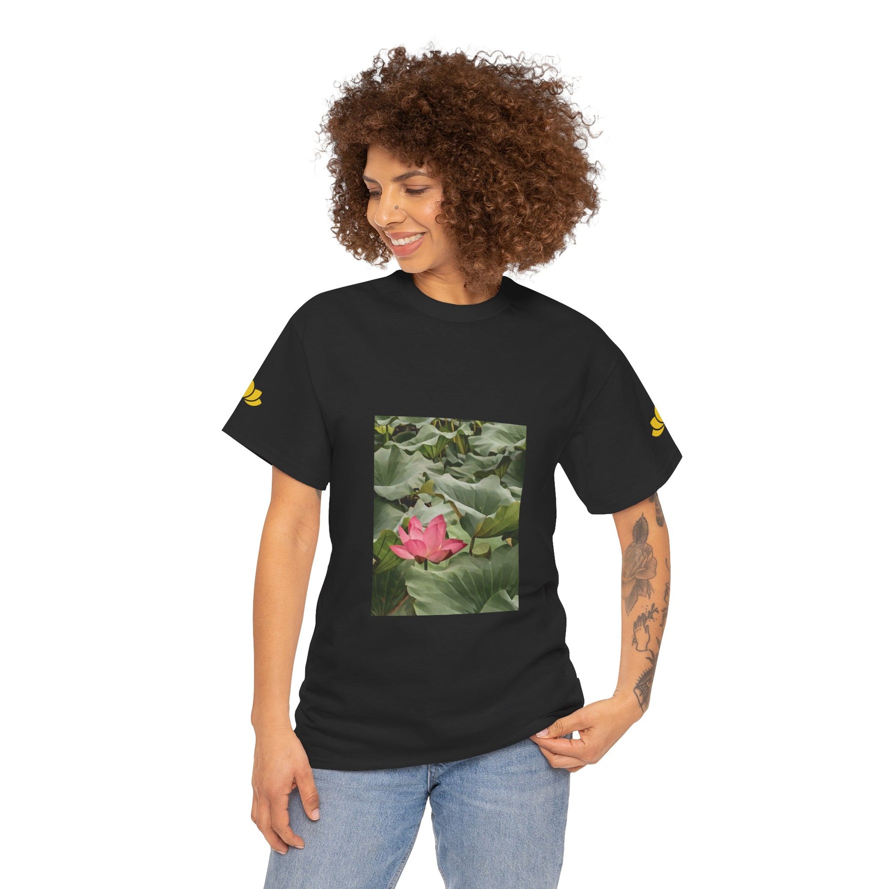 Unisex Heavy Cotton Tee - Poly Art - Flower of Lotus (Variant 1)