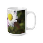 Ceramic White Cup 15oz - Flower of Daisies