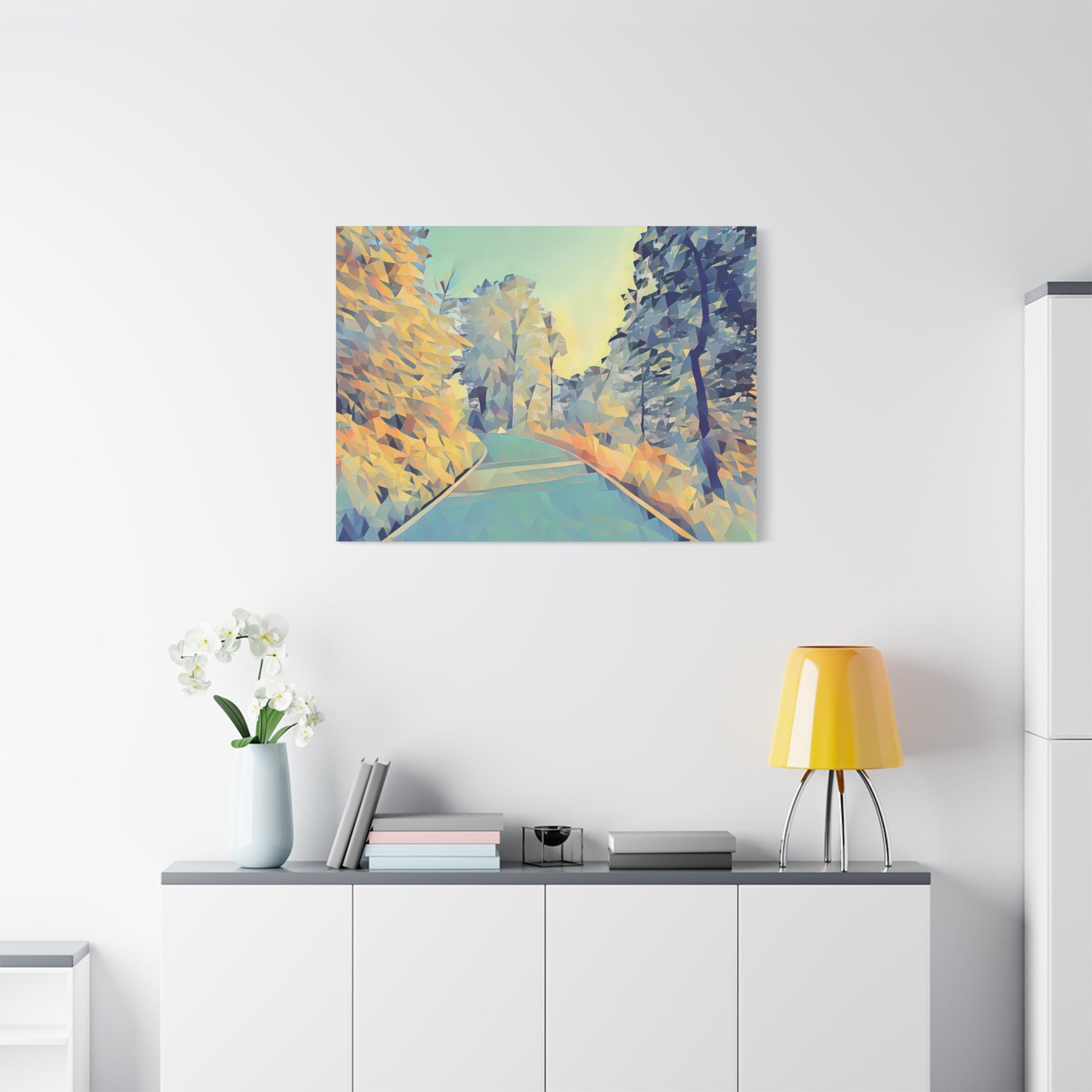 Stretched Matte Canvas - Poly Art - Forest (Variant 08)