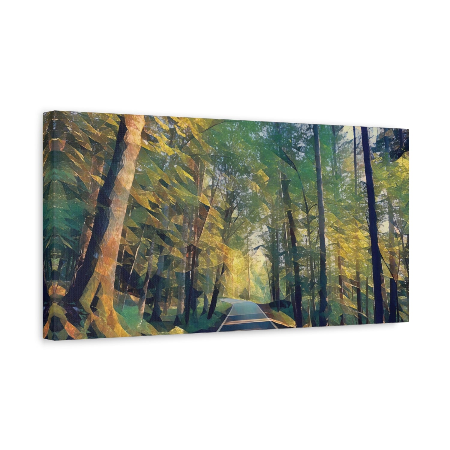 Stretched Matte Canvas - Poly Art - Forest (Variant 10)