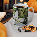 Ceramic White Cup 15oz - Poly Art - Flower of Ornithogalum (Variant 1)