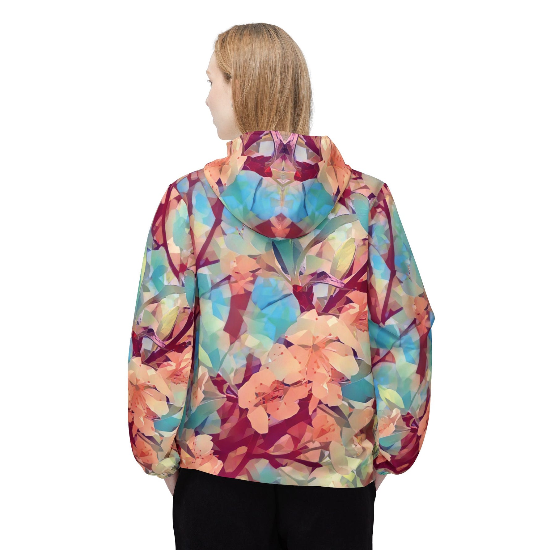 Windbreaker Jacket - Poly Art - Apple's Tree Flower (Variant 3)