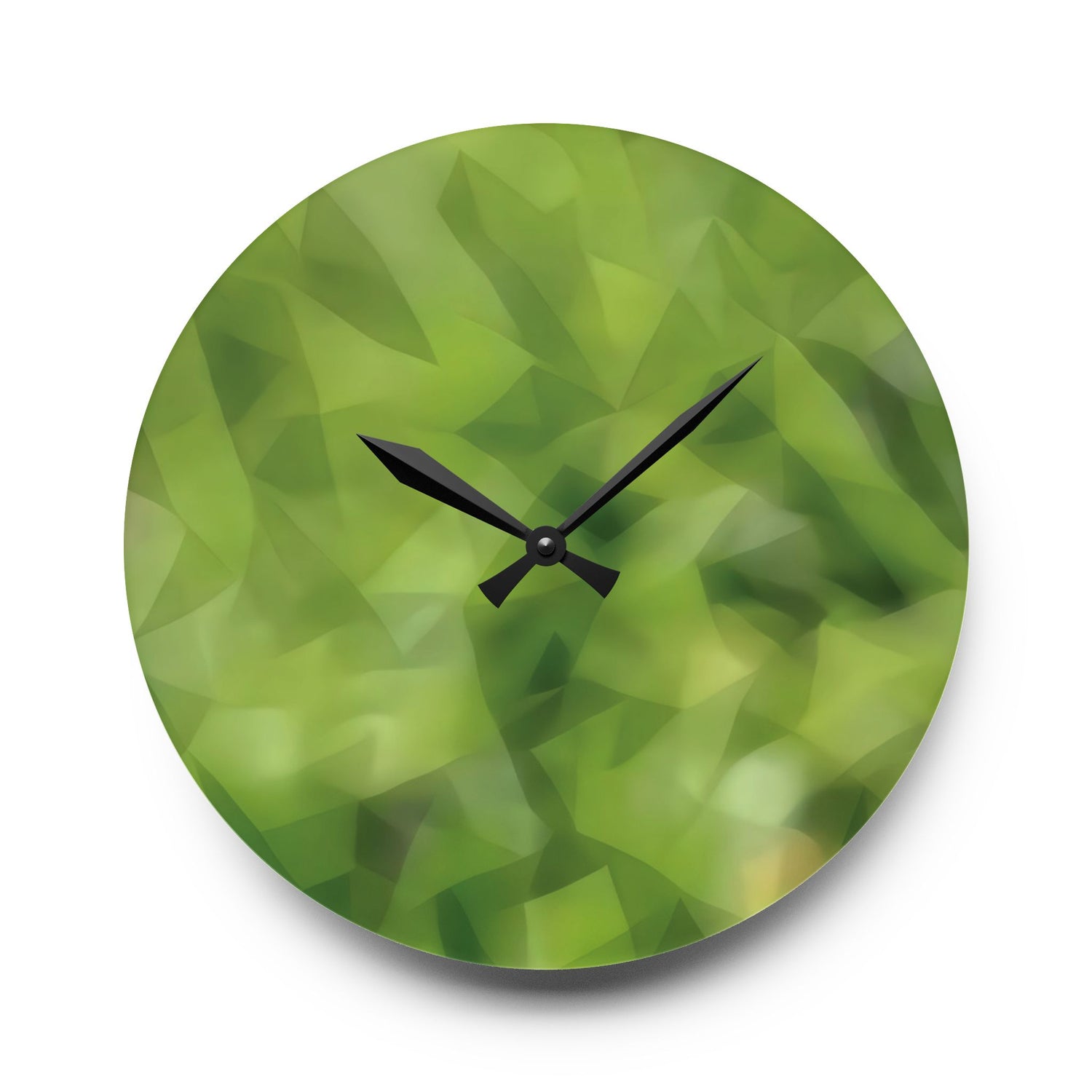 Acrylic Wall Clock - Poly Art - Green Grass
