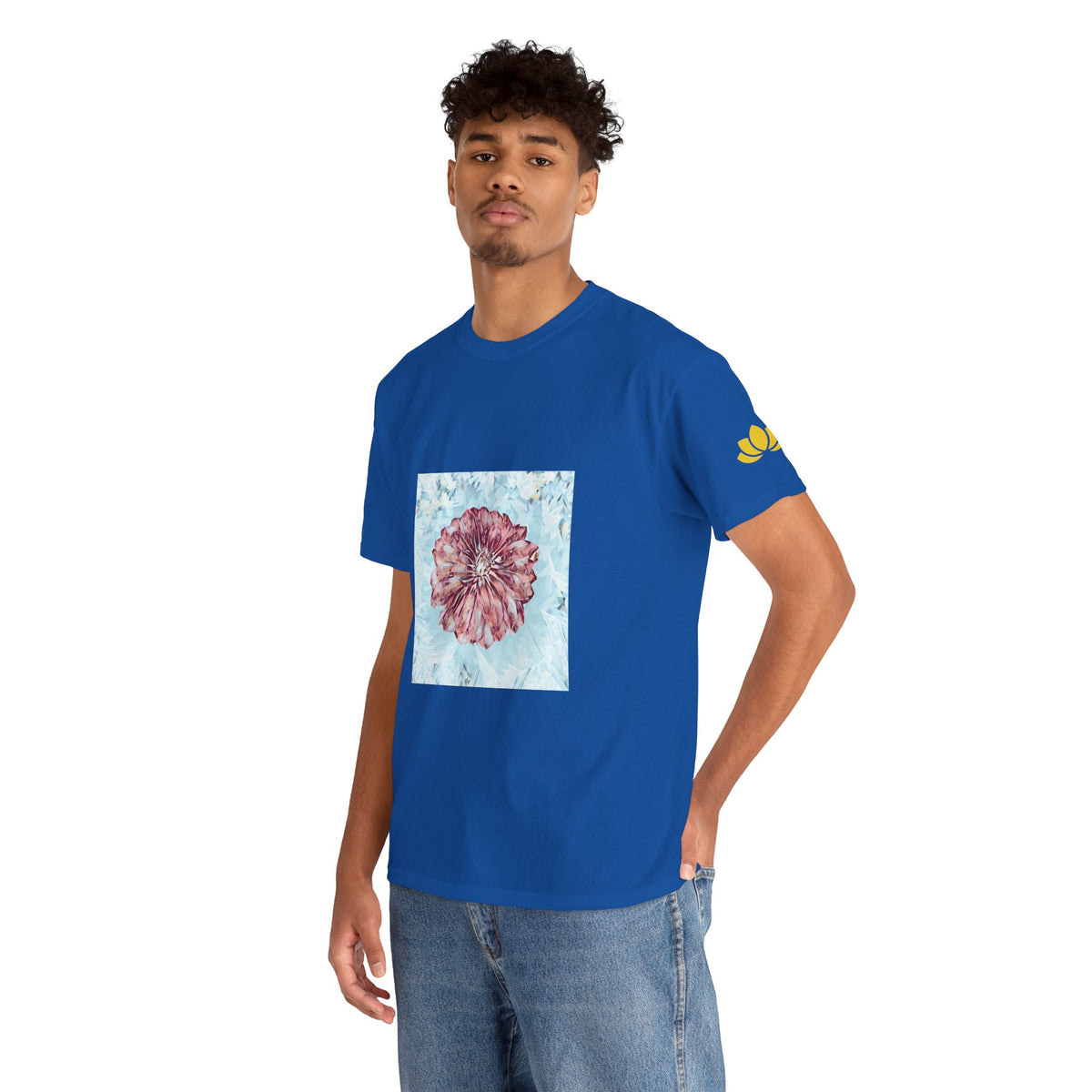 Unisex Heavy Cotton Tee - Poly Art - Flower of Dahlia (Variant 2)