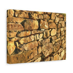 Stretched Matte Canvas - Stone Wall at Sunset