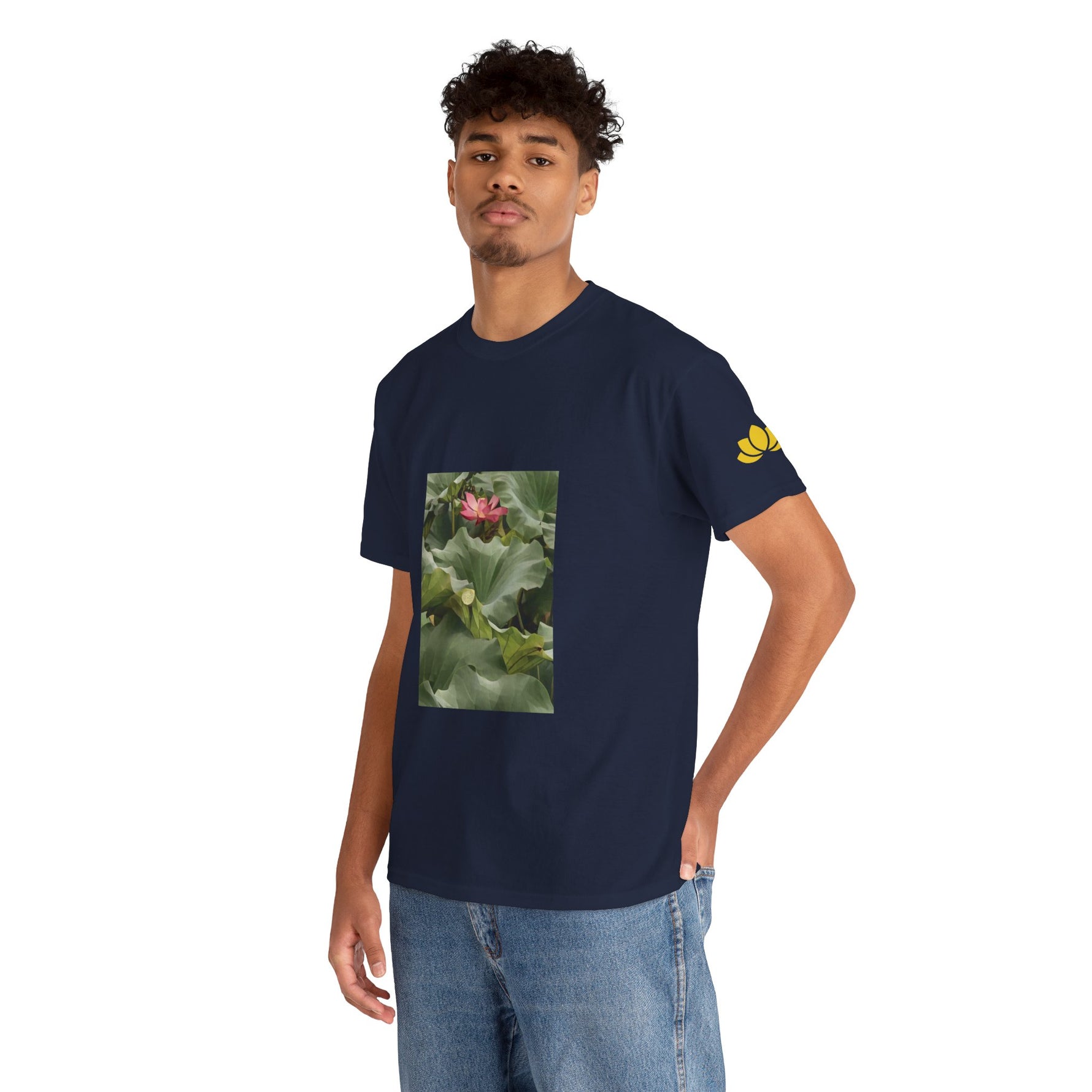 Unisex Heavy Cotton Tee - Poly Art - Flower of Lotus (Variant 2)