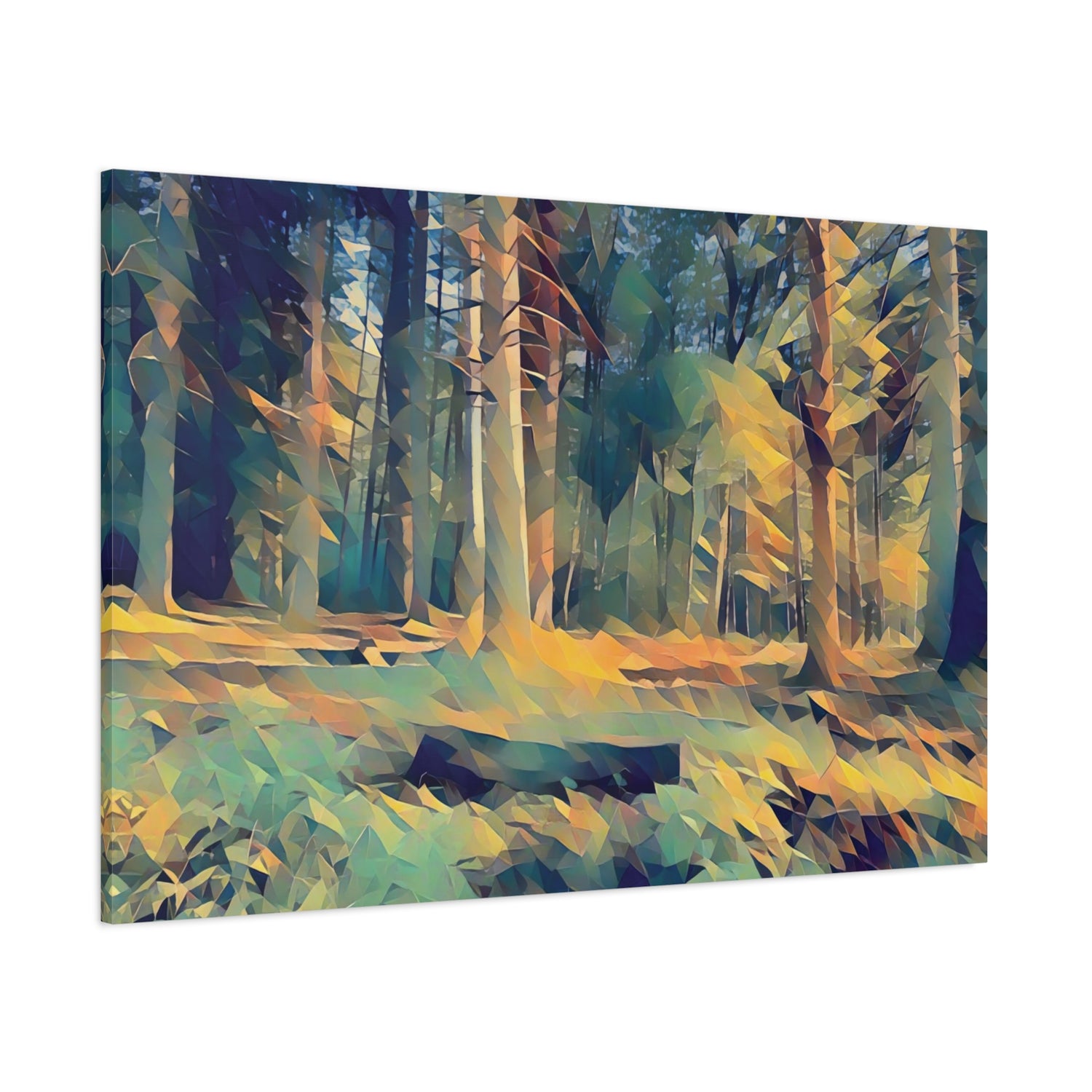Stretched Matte Canvas - Poly Art - Forest (Variant 15)