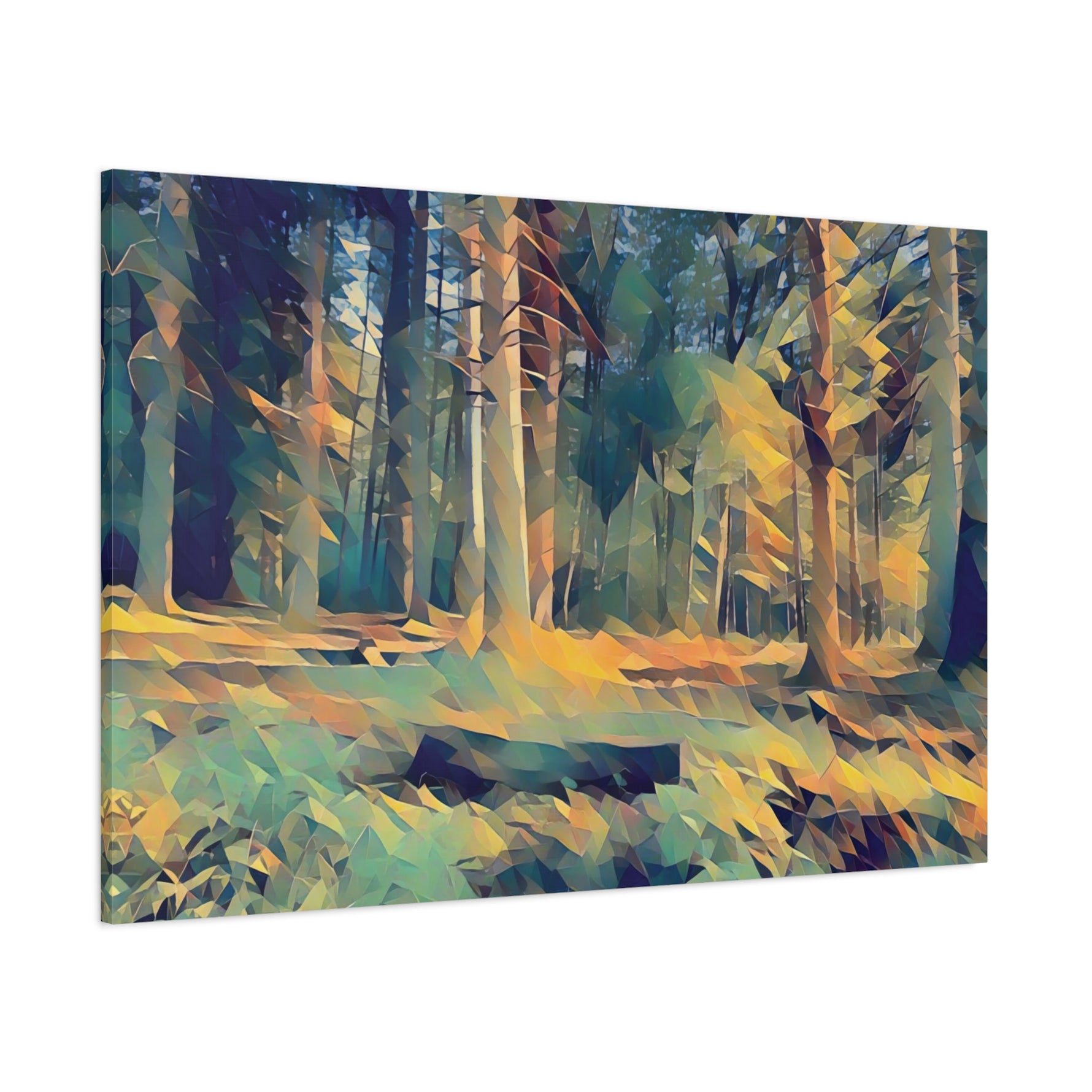 Stretched Matte Canvas - Poly Art - Forest (Variant 15)