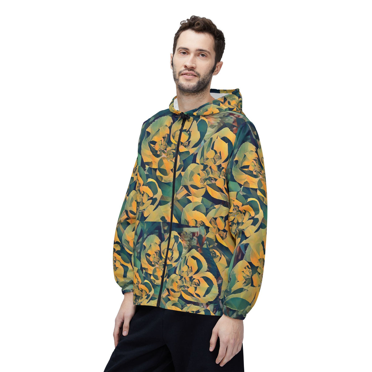 Windbreaker Jacket - Poly Art - Flower of Euphorbia Helioscopia