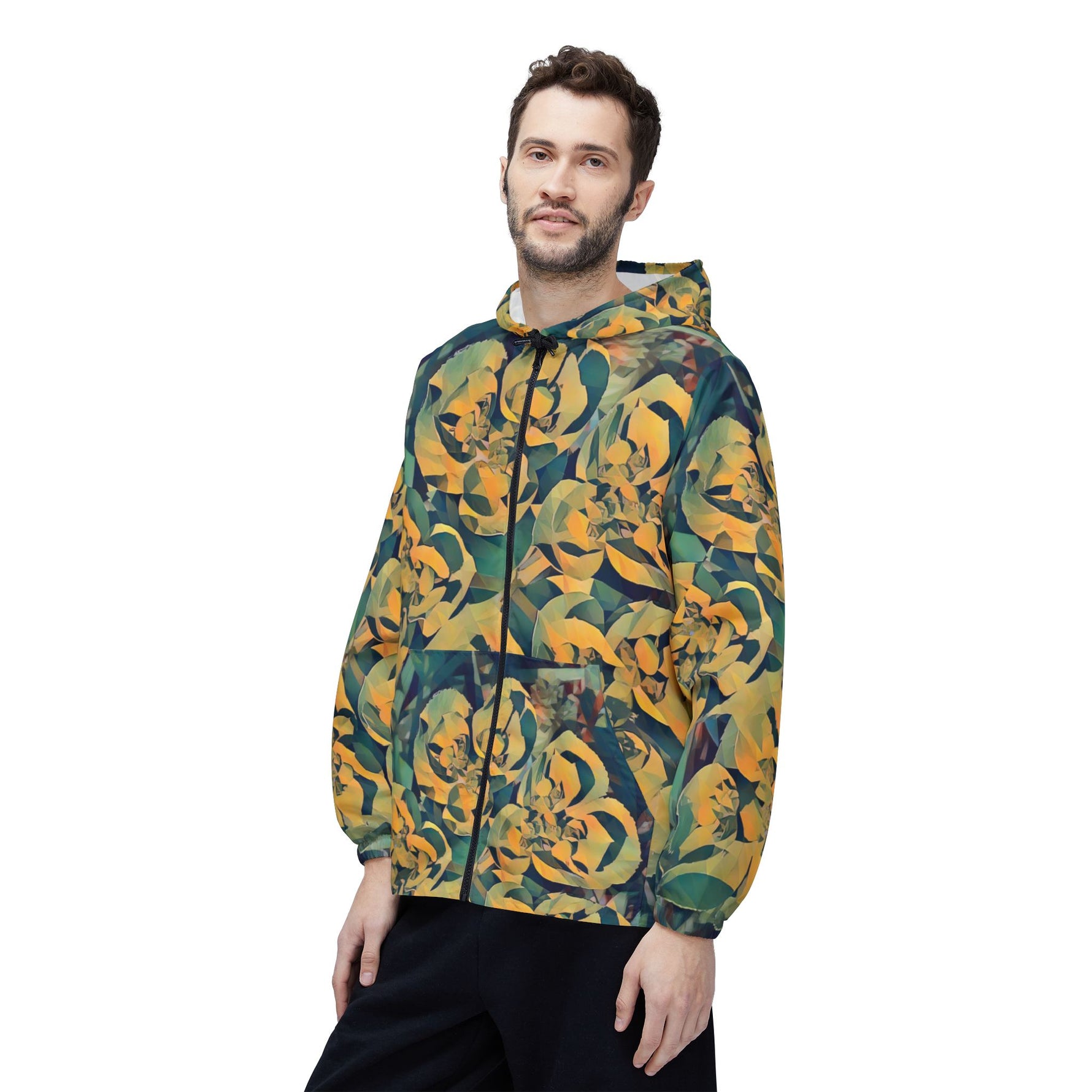 Windbreaker Jacket - Poly Art - Flower of Euphorbia Helioscopia