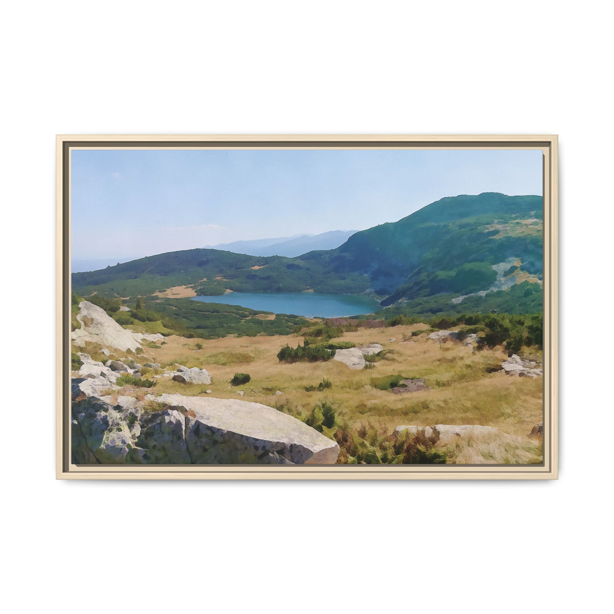 Rila Lakes (Green Horizon) | Framed Canvas