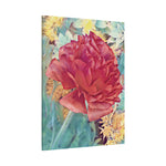 Stretched Matte Canvas - Poly Art - Dahlia in red (Variant 1)