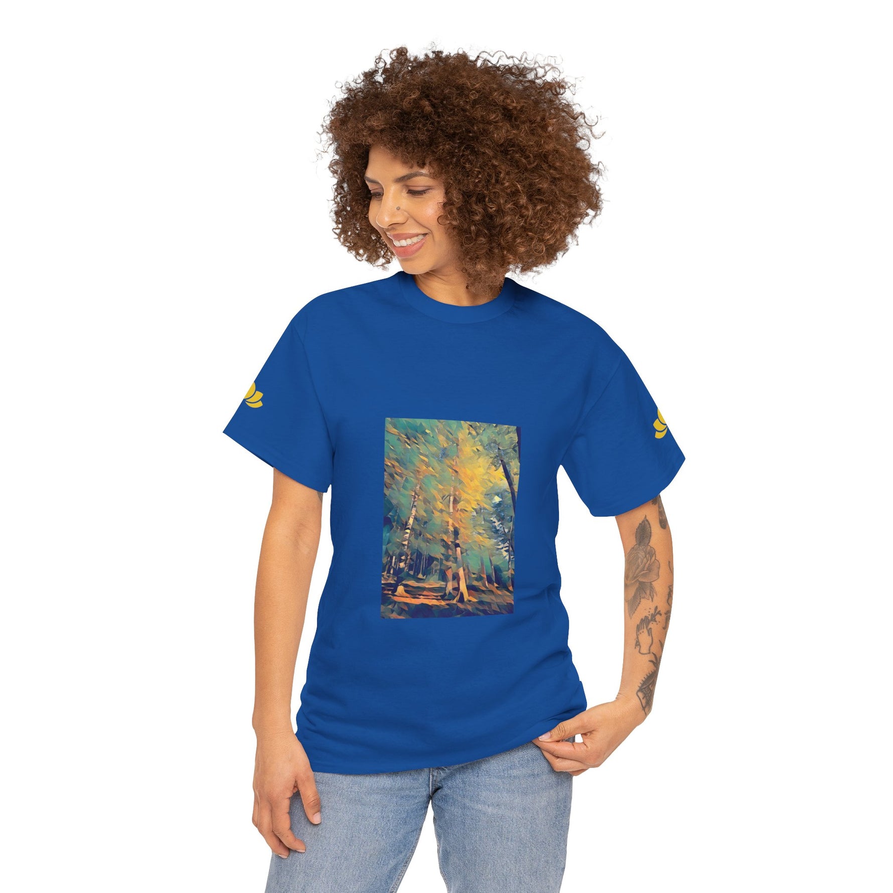 Unisex Heavy Cotton Tee - Poly Art - Forest (Variant 2)