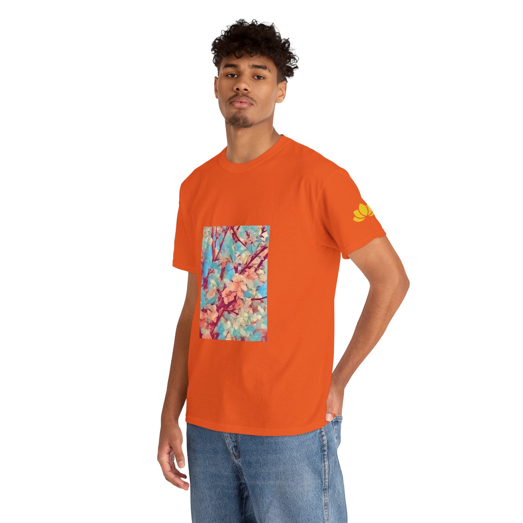 Unisex Heavy Cotton Tee - Poly Art - Apple's Tree Flower (Variant 3)