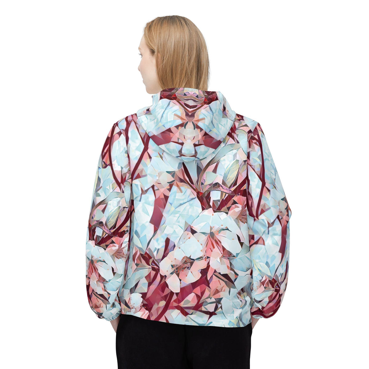 Windbreaker Jacket - Poly Art - Apple's Tree Flower (Variant 4)