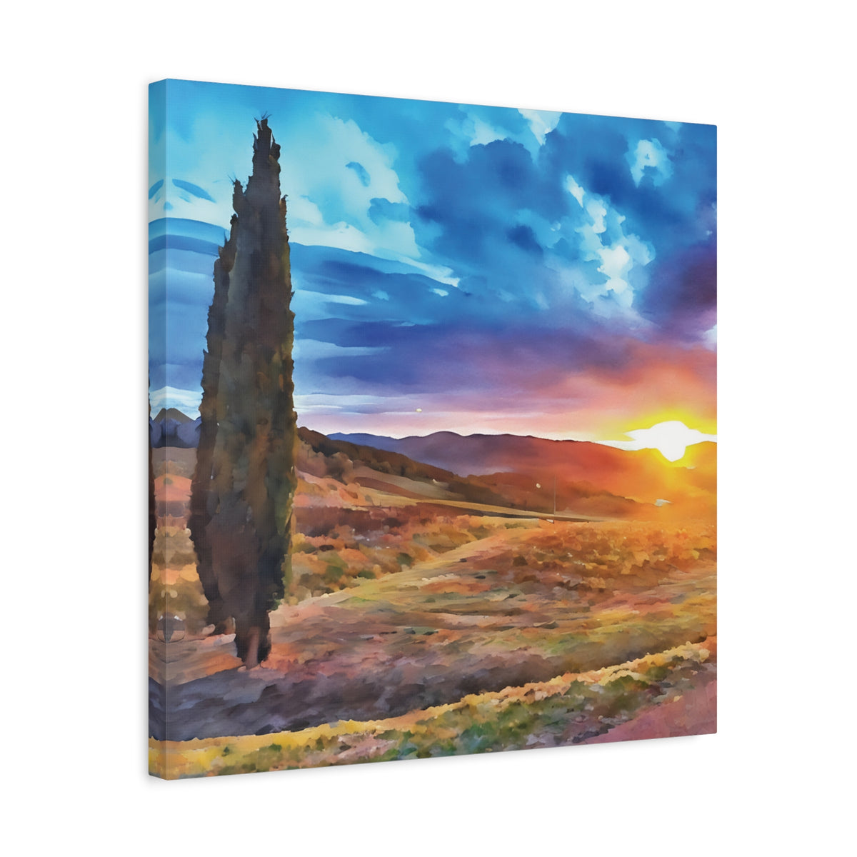 Stretched Matte Canvas - Tuscan Landscape (Variant 2)