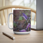 Ceramic White Cup 15oz - Poly Art - Flower of Cephalanthera Rubra