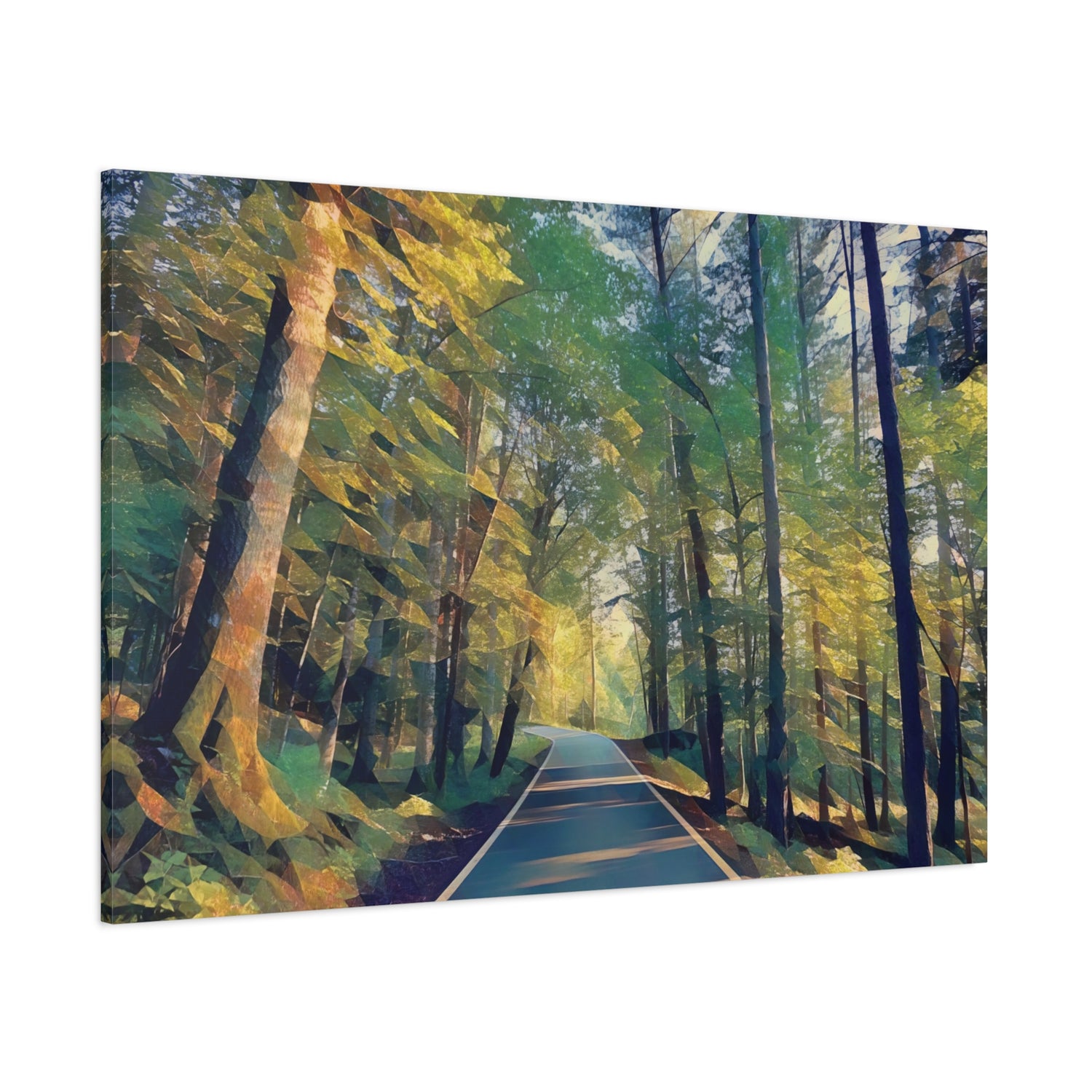 Stretched Matte Canvas - Poly Art - Forest (Variant 10)