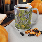 Ceramic White Cup 15oz - Poly Art - Flower of Lysimachia (Variant 2)
