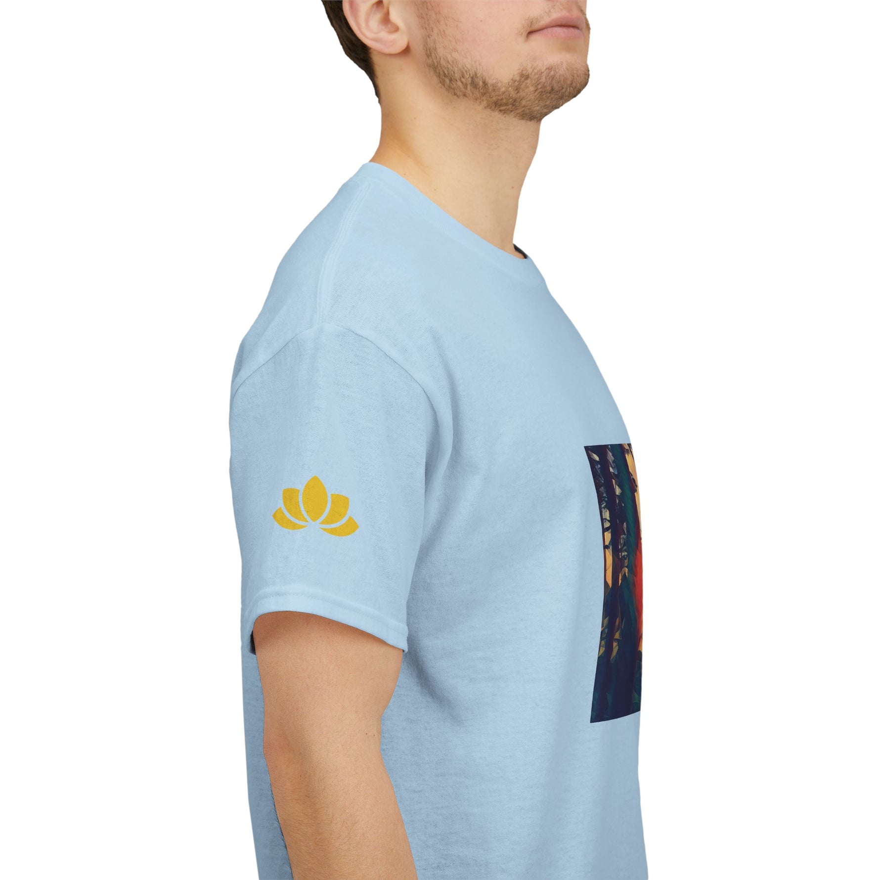 Unisex Heavy Cotton Tee - Poly Art - Forest Sunset (Variant 2)