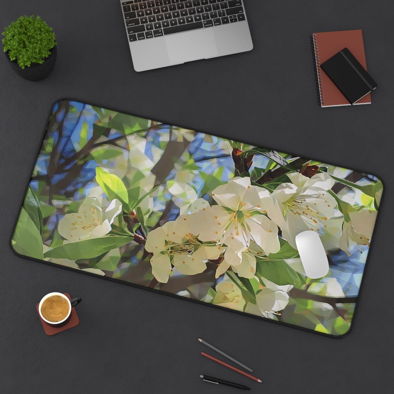Desk Mat - Poly Art - Apple's Tree Flower (Variant 1)