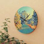 Acrylic Wall Clock - Poly Art - Forest (Variant 06)