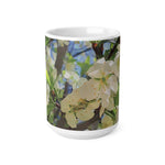 Ceramic White Cup 15oz - Poly Art - Apples' Tree Flower (Variant 1)