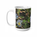 Ceramic White Cup 15oz - Poly Art - Flower of Daisies (Variant 4)