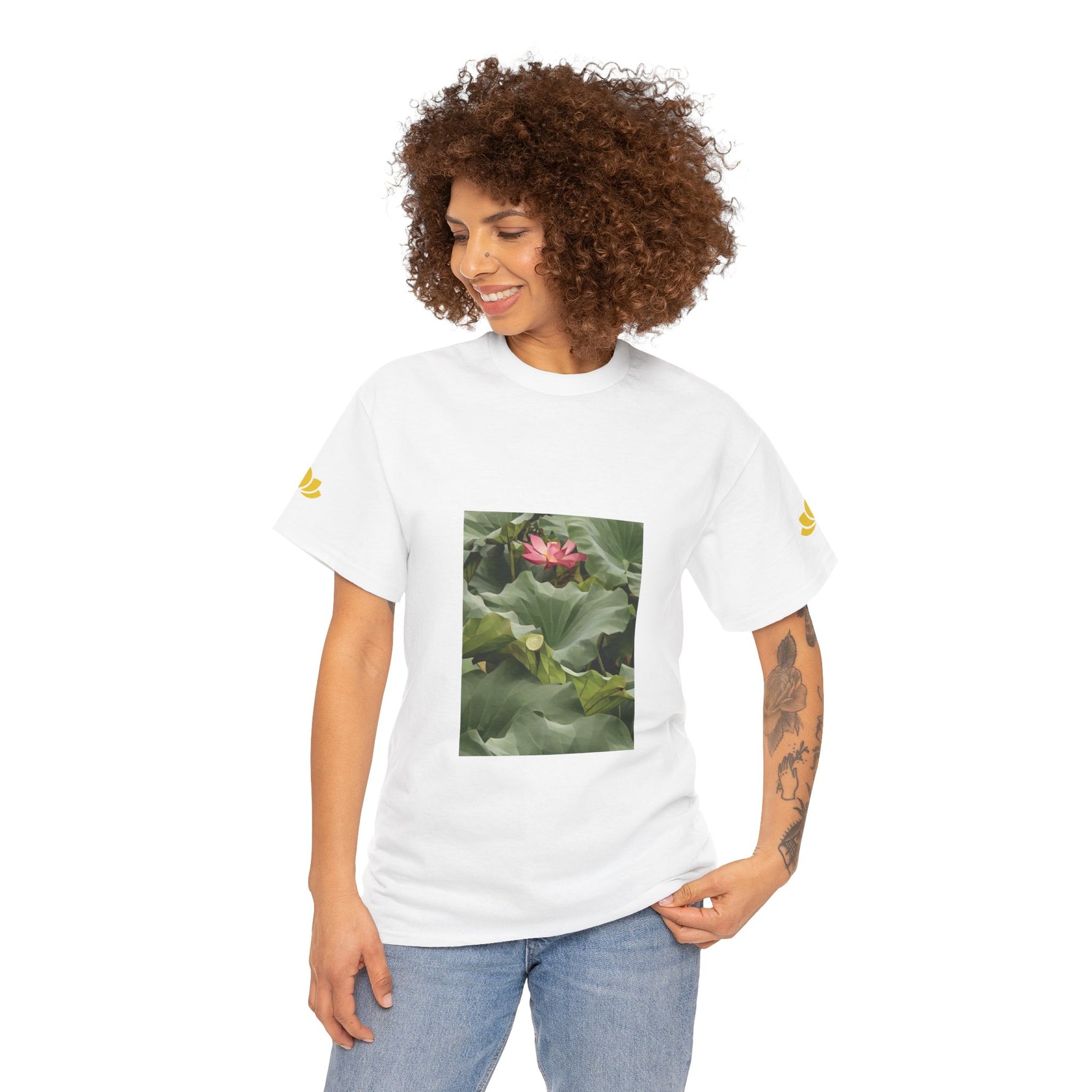 Unisex Heavy Cotton Tee - Poly Art - Flower of Lotus (Variant 2)
