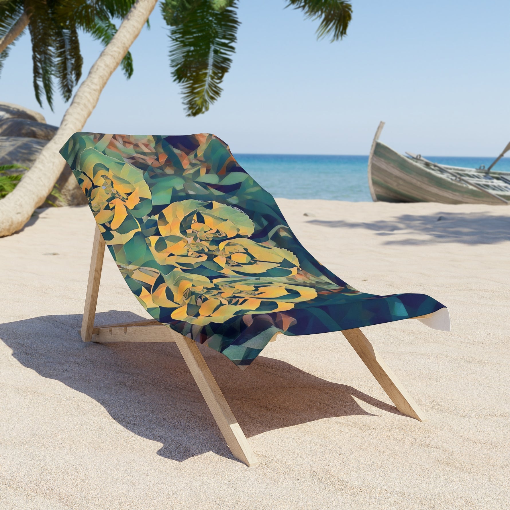 Beach Towel – Poly Art - Flower of Euphorbia Helioscopia (Variant 2)