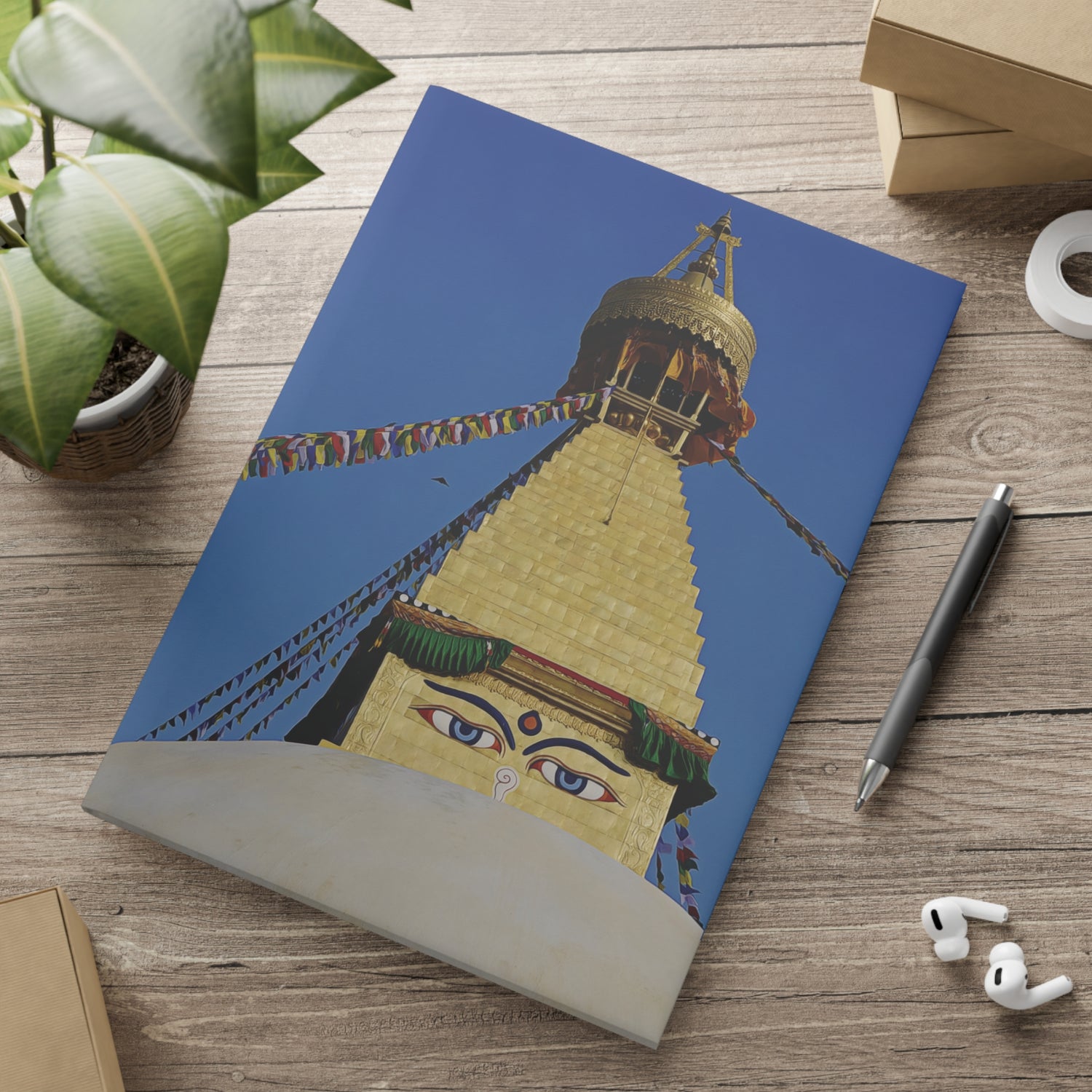 Hardcover Notebook with Puffy Covers - Nepal, Stupa with Buddha's Eyes (Variant 2)