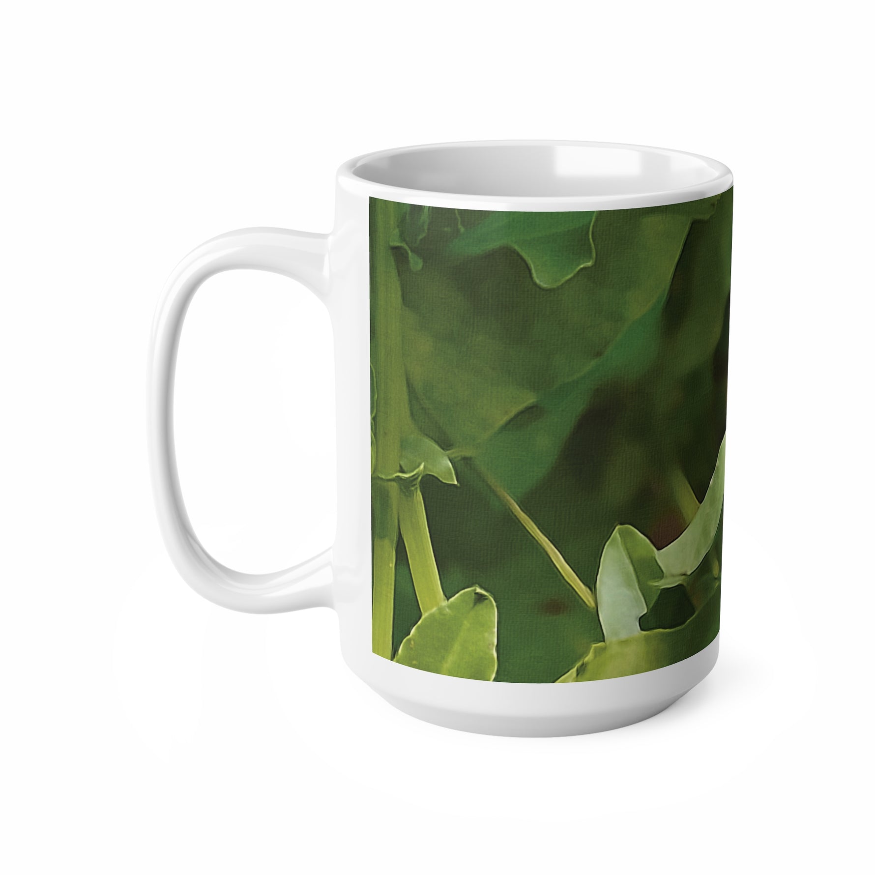 Ceramic White Cup 15oz - Flower of Convolvulus Arvensis/Vilucchio