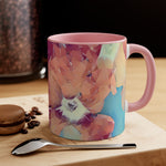 Mug 11oz - Poly Art - Flowers in sky blue and red (Variant 1)