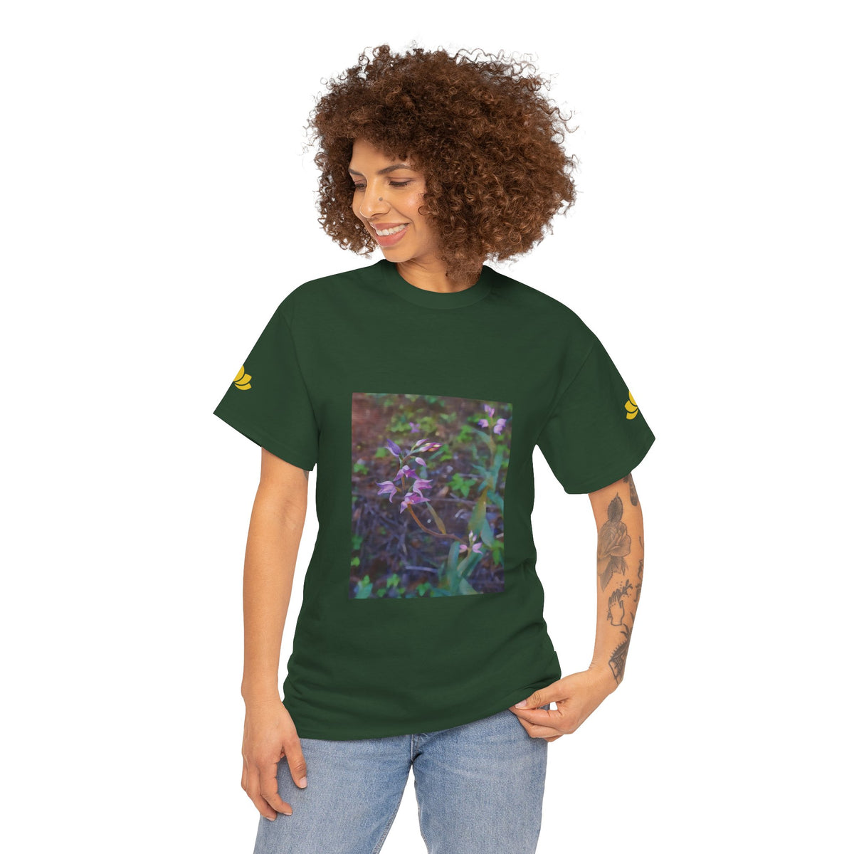 Unisex Heavy Cotton Tee - Flower of Cephalanthera Rubra